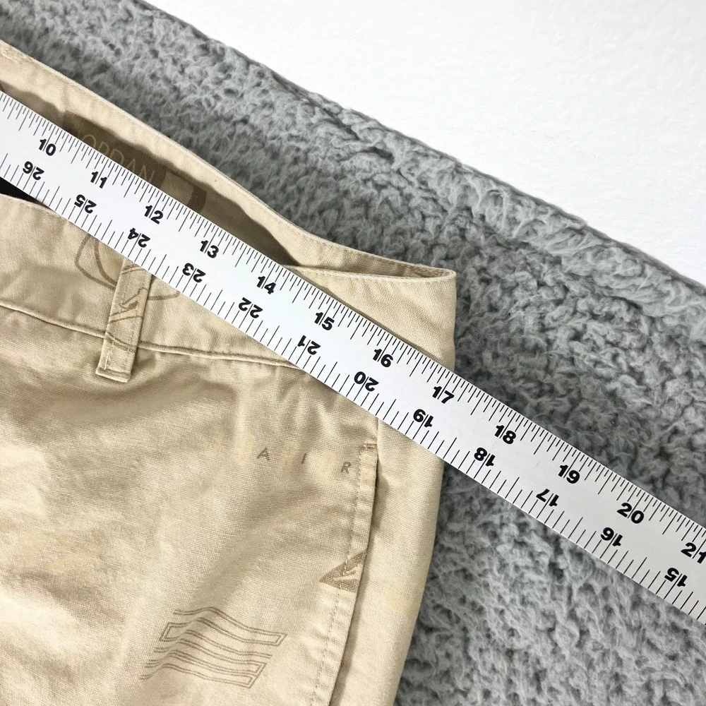 Nike Air Jordan Pants Mens 34 Tan Flight Heritage Woven Khaki All Over Print